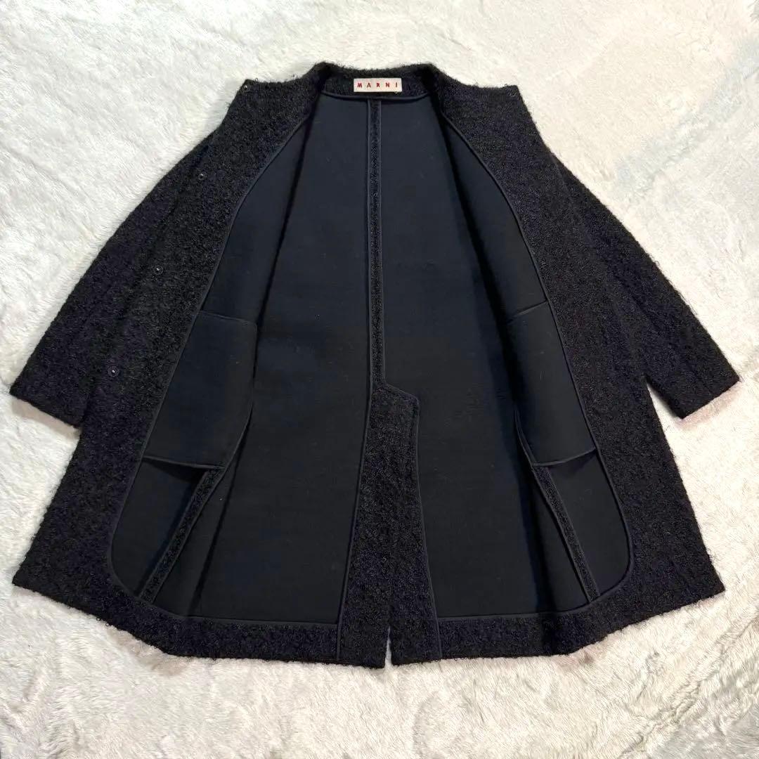 【未使用級】MARNIマルニ プードルモヘア ノーカラーコート
