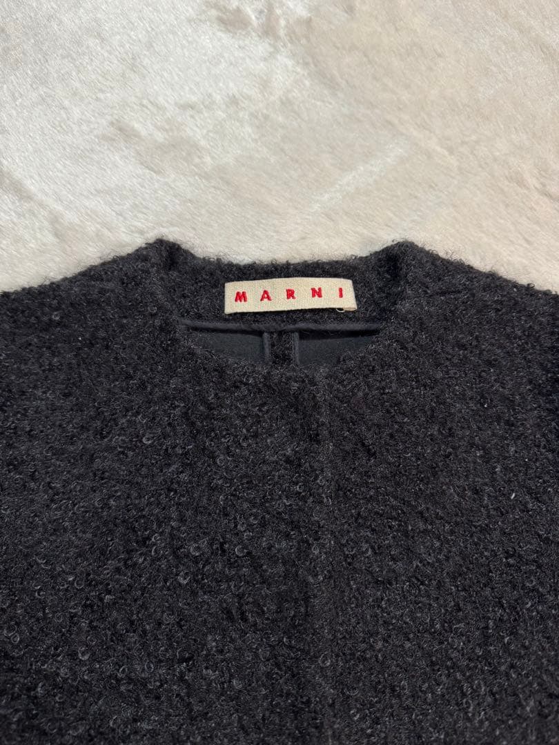 【未使用級】MARNIマルニ プードルモヘア ノーカラーコート