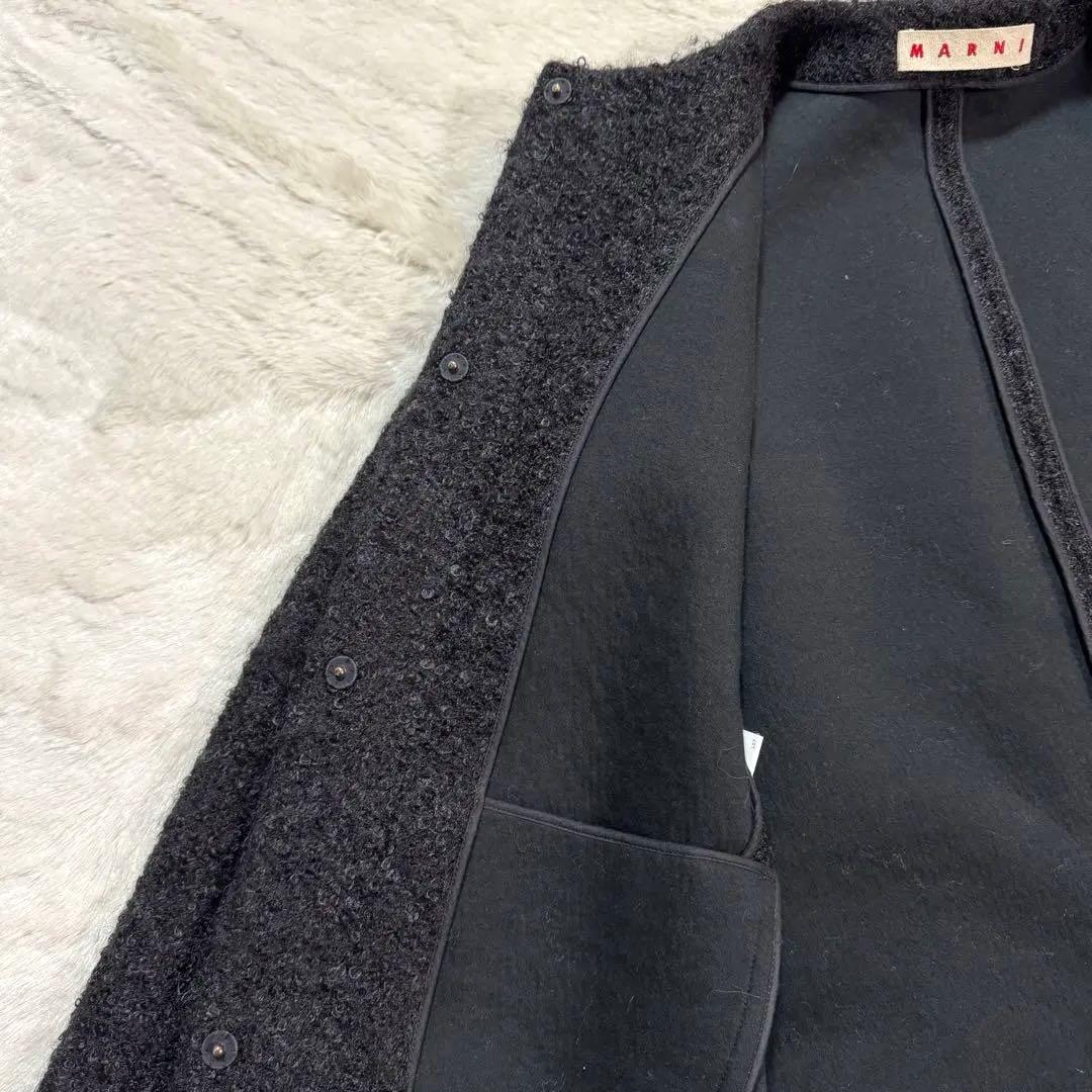 【未使用級】MARNIマルニ プードルモヘア ノーカラーコート