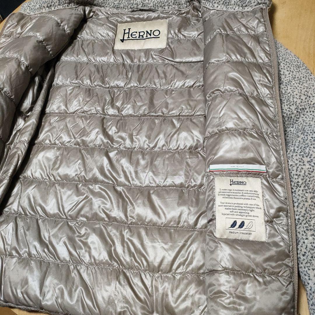 美品✨HERNO ヘルノ 素材切替 ウール　ダウンジャケット　40