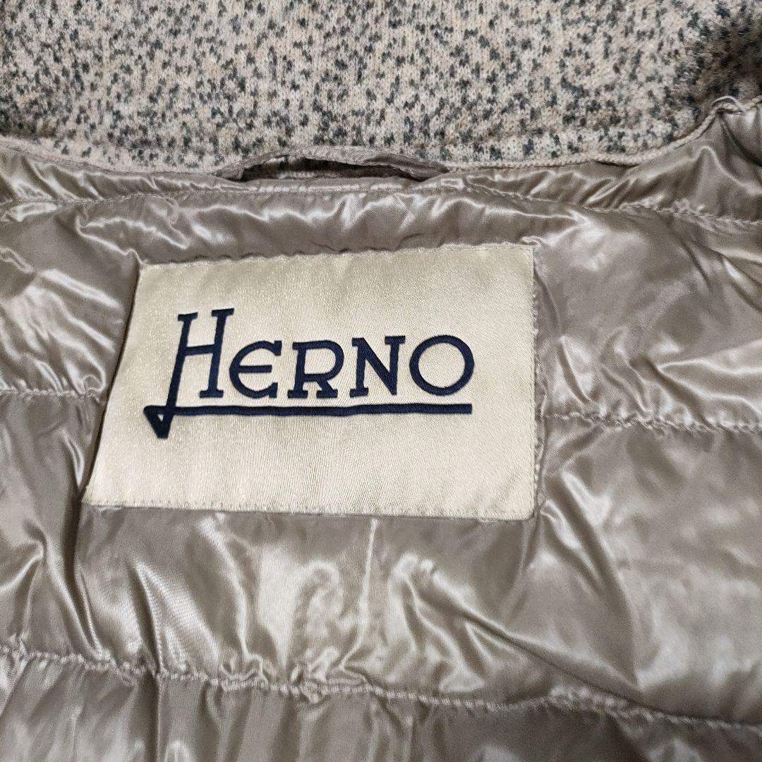 美品✨HERNO ヘルノ 素材切替 ウール　ダウンジャケット　40