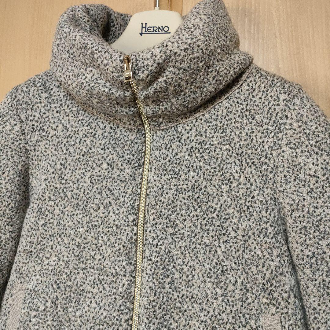 美品✨HERNO ヘルノ 素材切替 ウール　ダウンジャケット　40