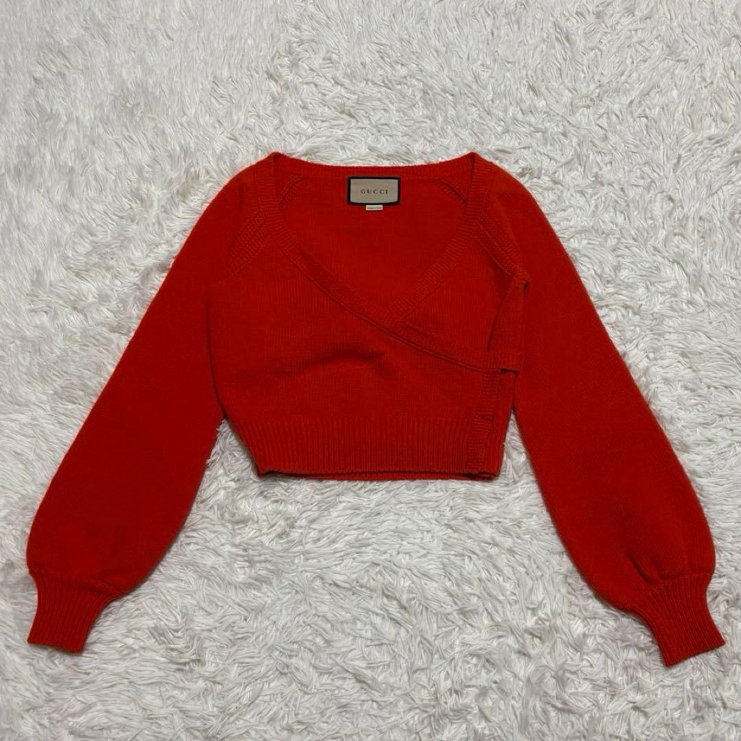 合馬公式アカウント1 専用GUCCI パフスリーブ カシュクール ニット