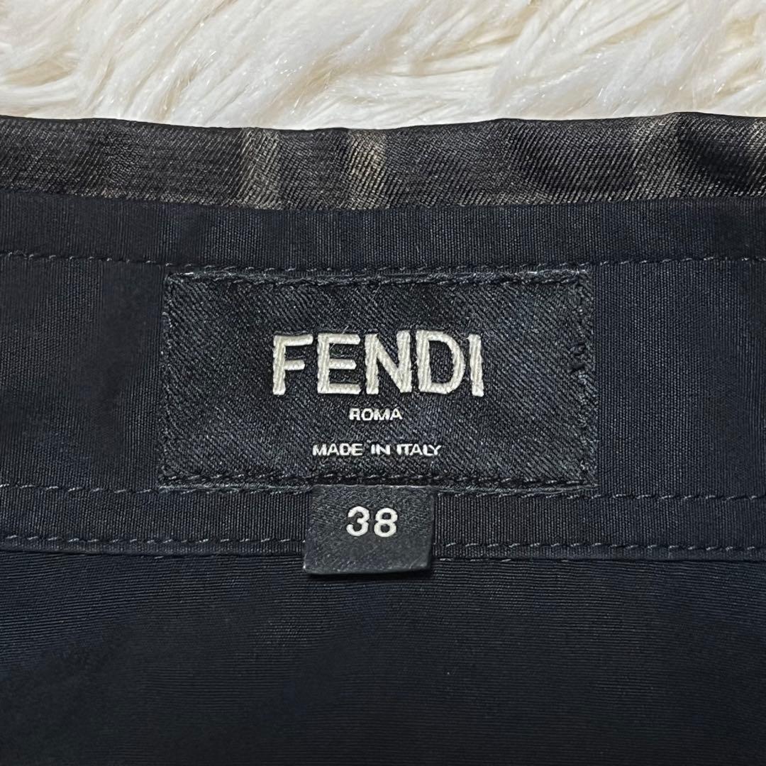 【目黒蓮着用】FENDI フェンディ 襟元 ズッカ柄 切り替え 長袖シャツ
