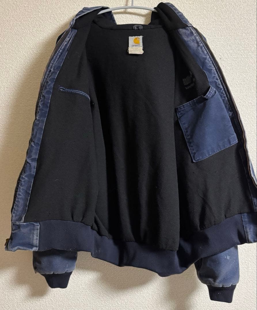Carhartt アクティブジャケット ネイビー　フェード ボロ　USA製　L