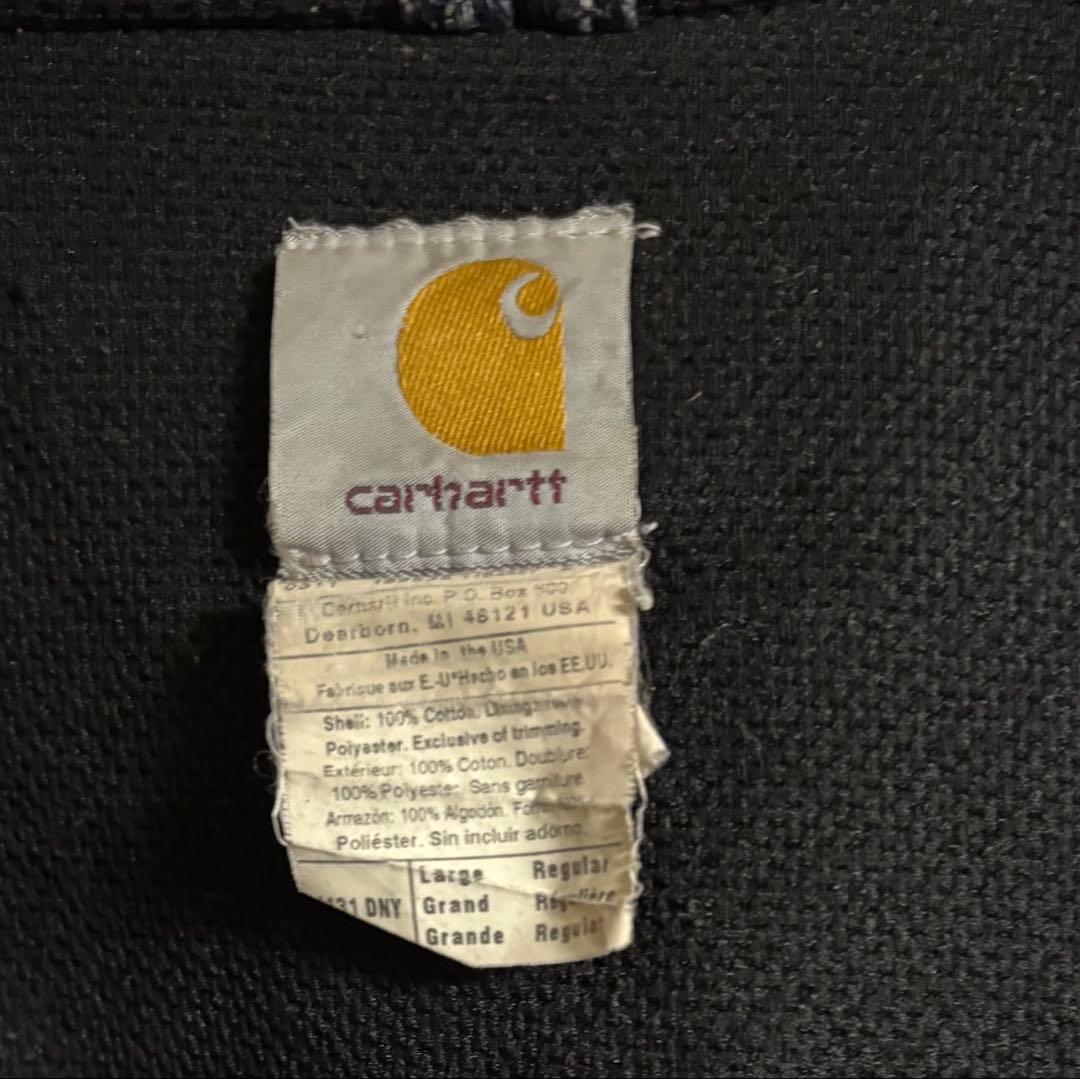 Carhartt アクティブジャケット ネイビー　フェード ボロ　USA製　L