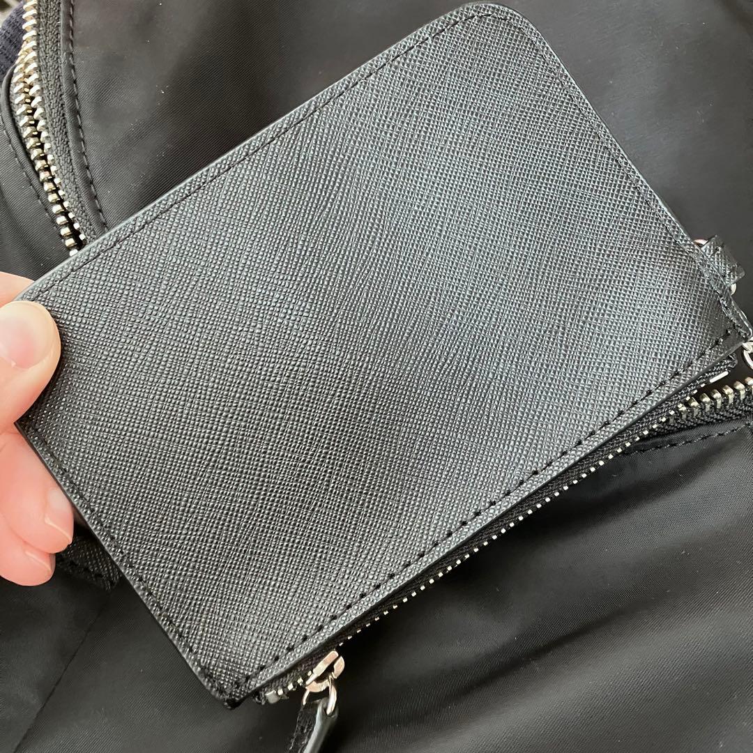 【美品】agnes b. ナイロンブラックバックパック ポーチ付　アニエスベー