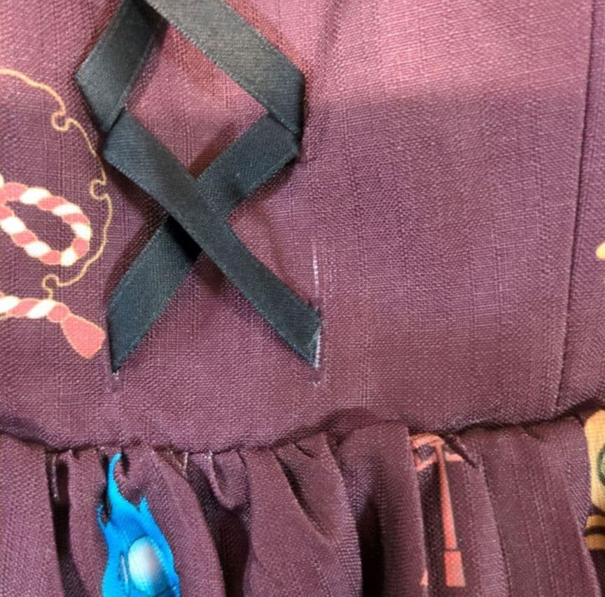 axes femme kawaii　彼岸の白狐会柄ジャンパースカートセット