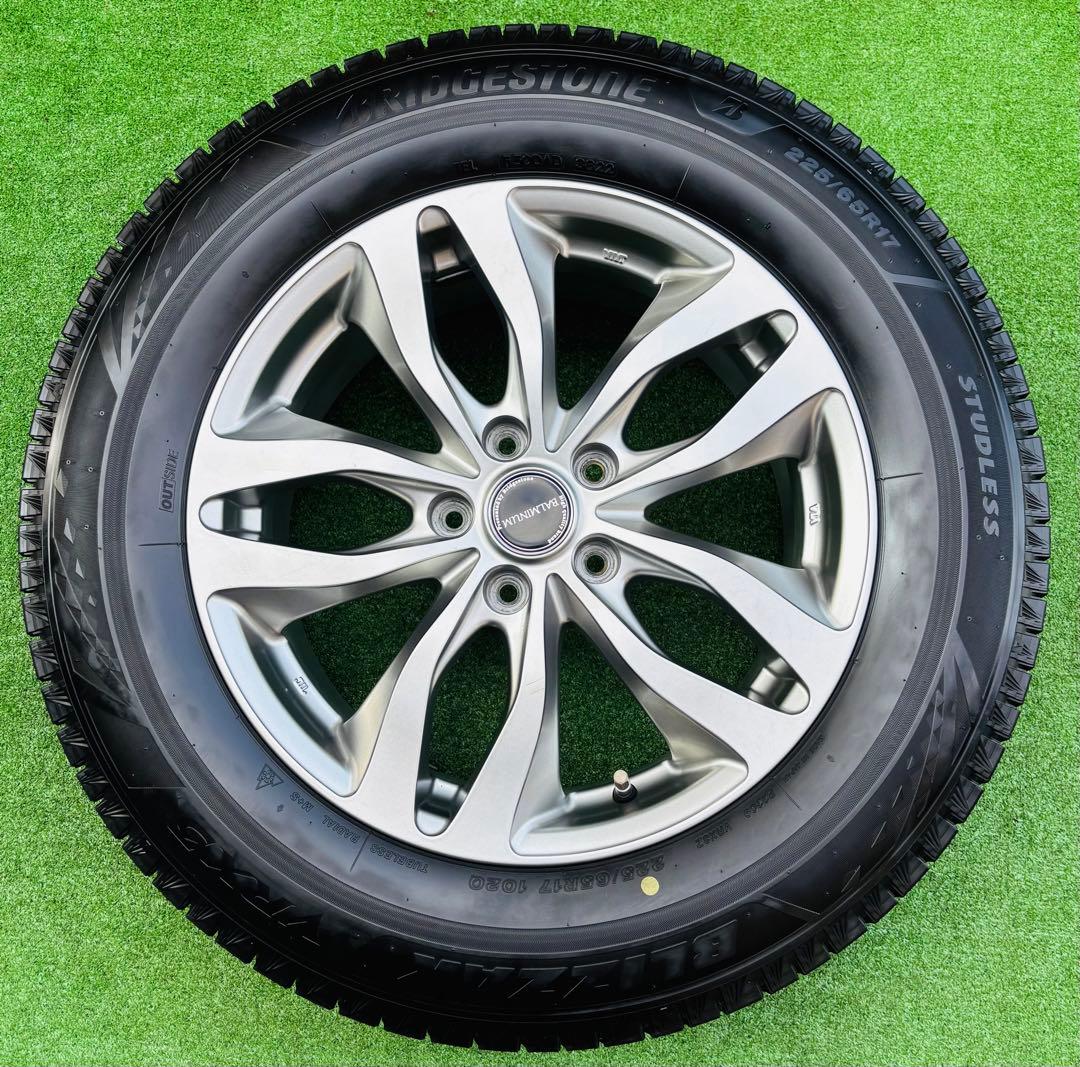 超美品ブリヂストン バルミナ アルミホイール 17インチ ブリザック タイヤ付き