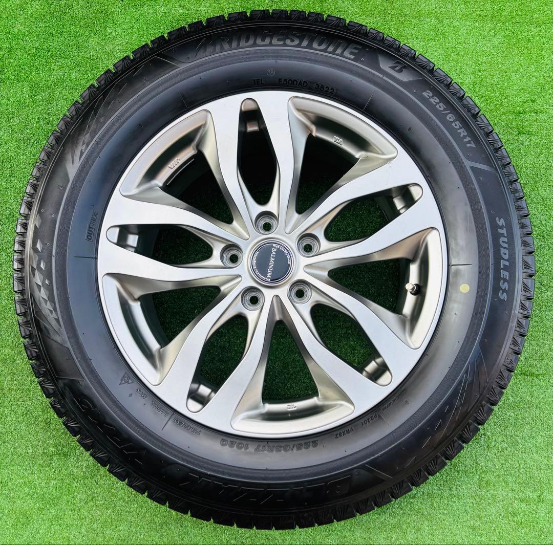 超美品ブリヂストン バルミナ アルミホイール 17インチ ブリザック タイヤ付き