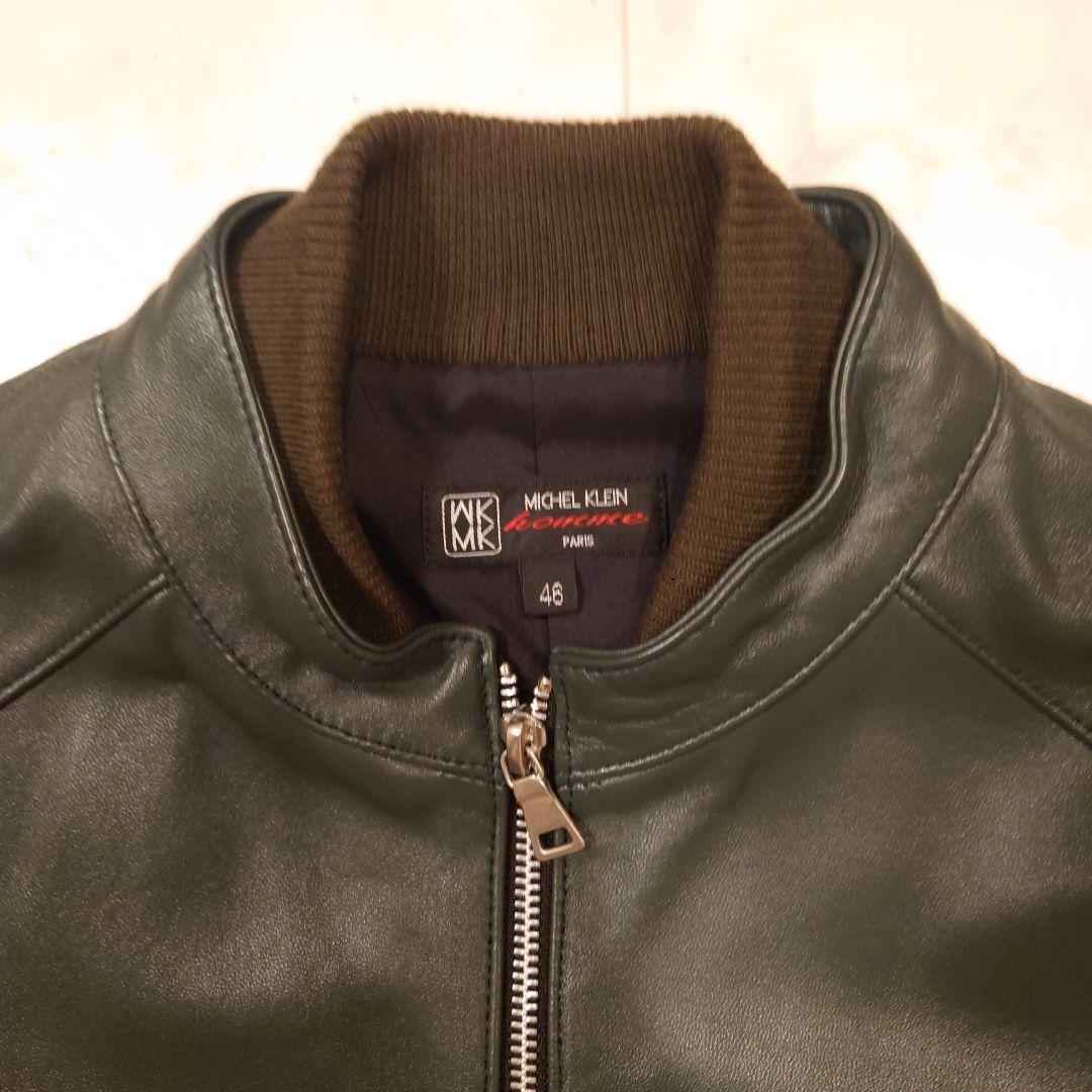 MICHEL  レザーシングルライダースジャケット 46