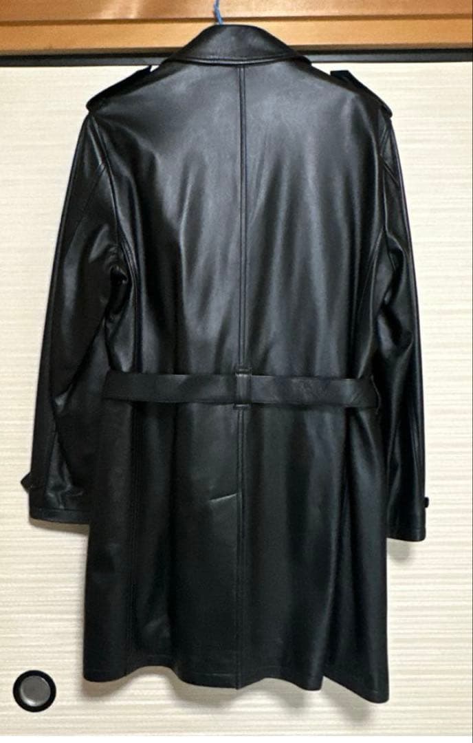 Burberryレザーコートブラック