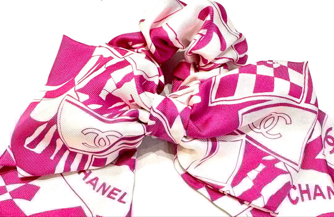 良品☆シャネル　シュシュ　ココマーク ロゴ23Cクルーズコレクション リボン