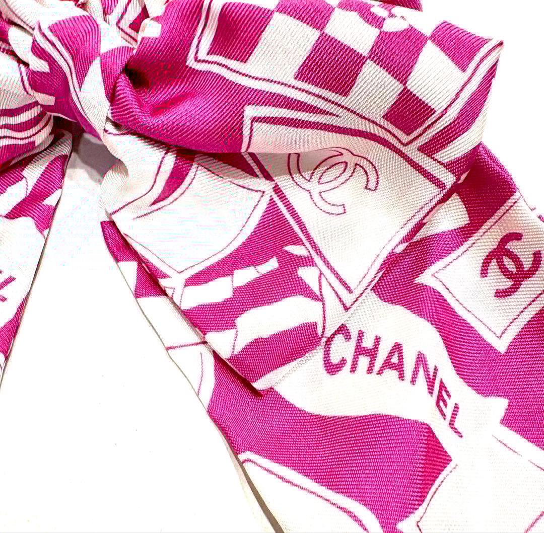 良品☆シャネル　シュシュ　ココマーク ロゴ23Cクルーズコレクション リボン