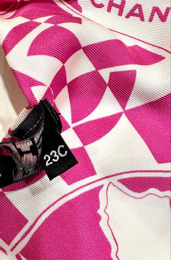 良品☆シャネル　シュシュ　ココマーク ロゴ23Cクルーズコレクション リボン