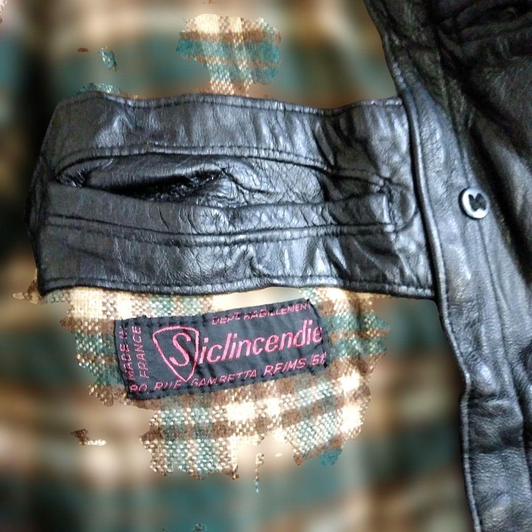 30s Vintage フランス軍 ファイヤーマン レザージャケット カーコート