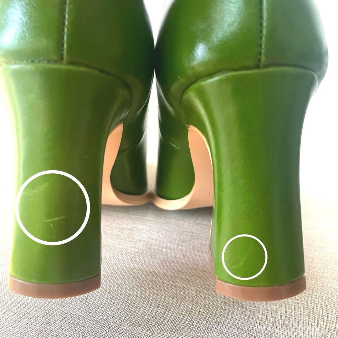 【美品Ameri vintage/WAVE TOE パンプス23cmピスタチオ