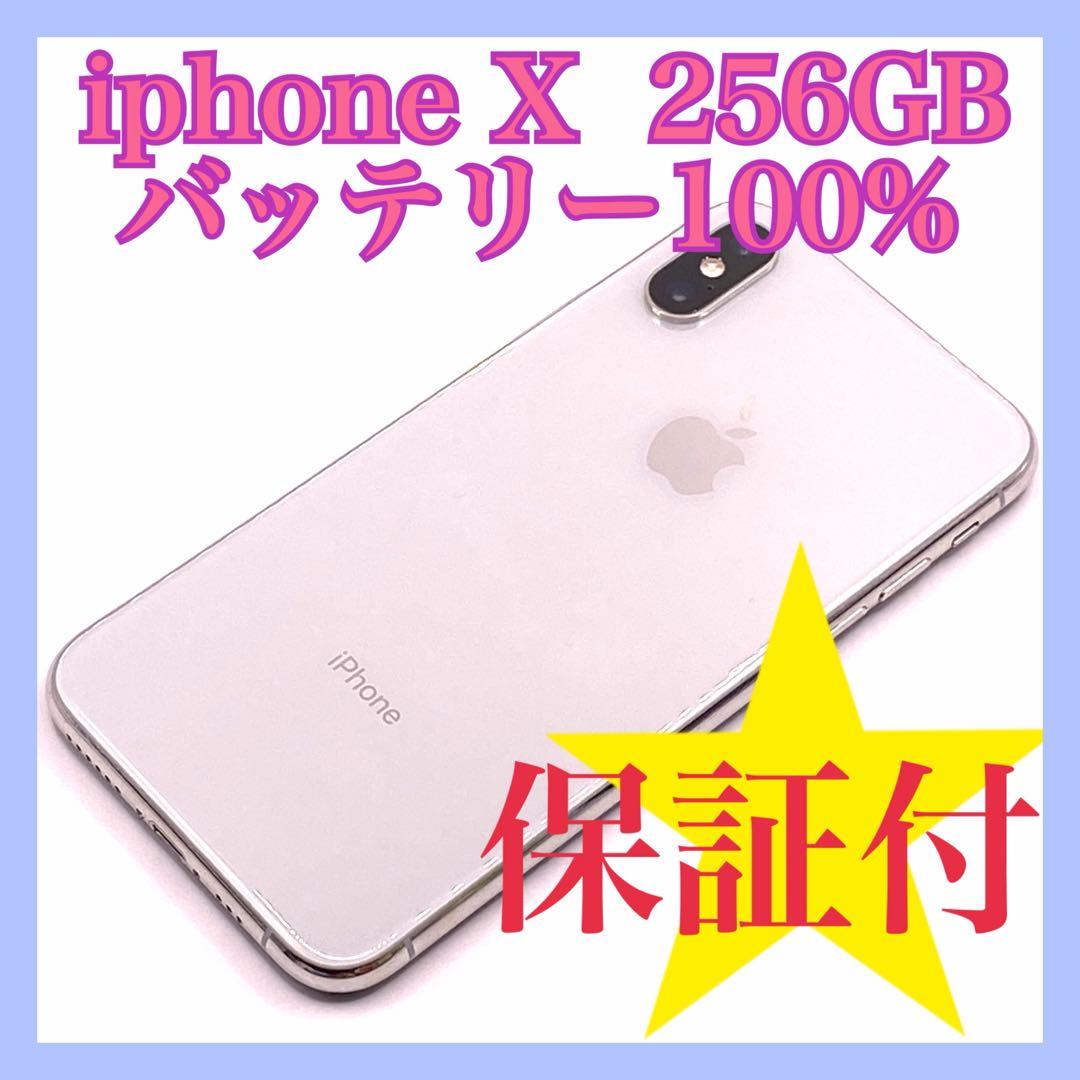 iphoneX バッテリー100％ 256GB SIMフリー