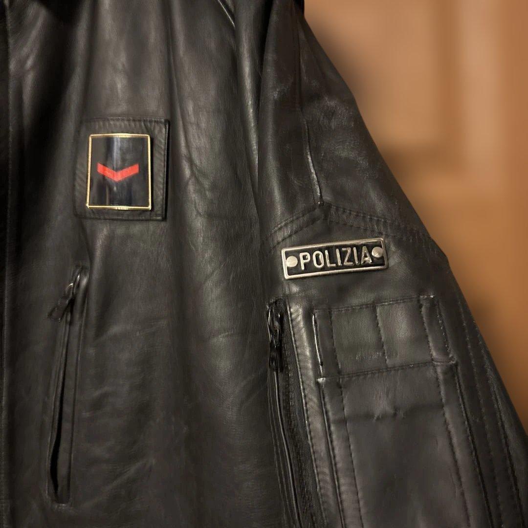 イタリア警察レザージャケット　POLIZIA 90s