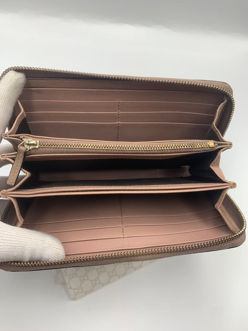 グッチ　GUCCI 財布　長財布　シマレザー　ラウンドファスナー