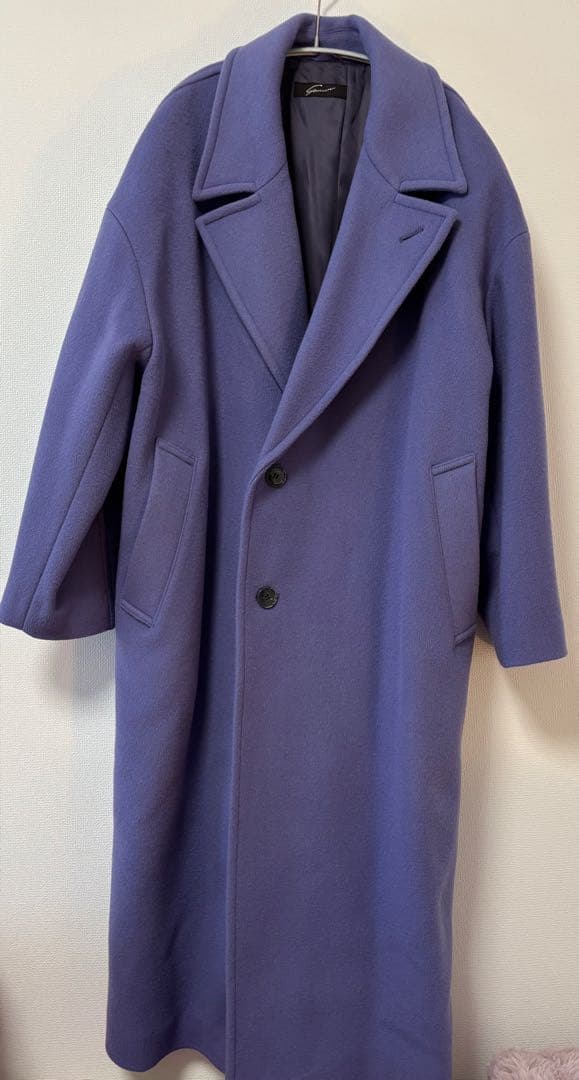 STUNNING LURE ウールカシミアロングコート　パープル