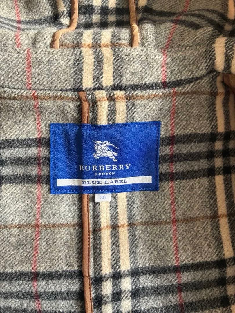 バーバリーブルーレーベル　ベージュ ダッフルコート 38