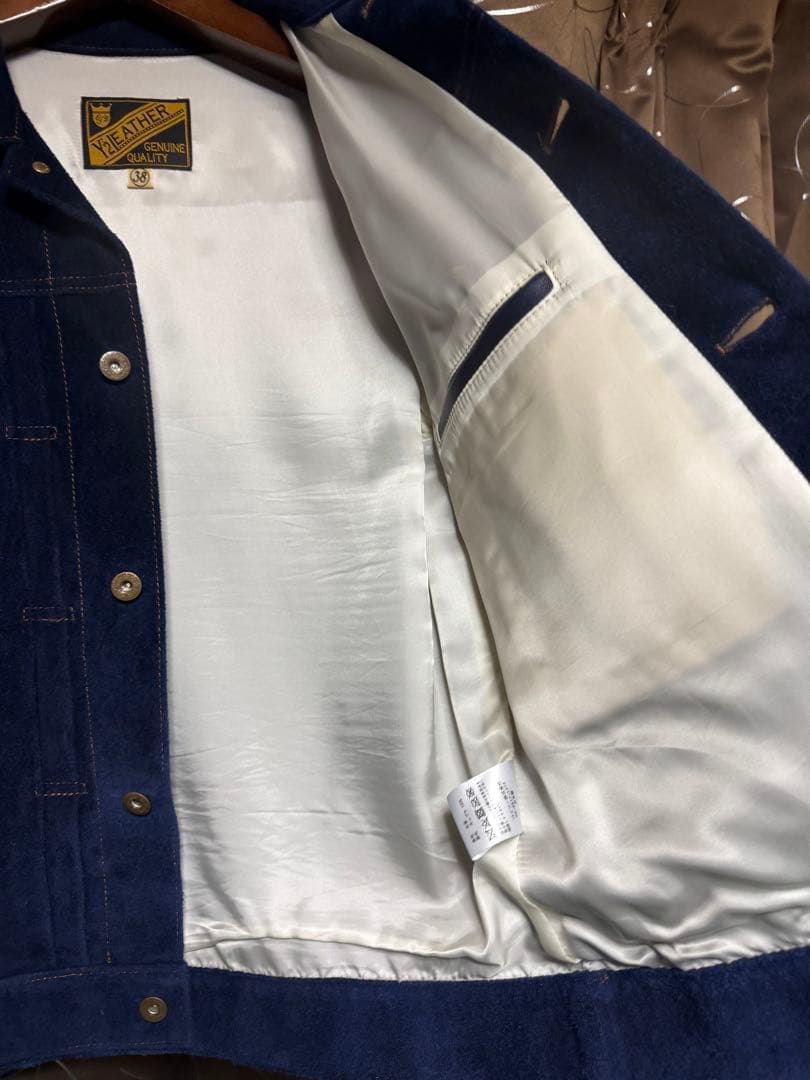 Y2LEATHER ネイビー スエードGジャン 38