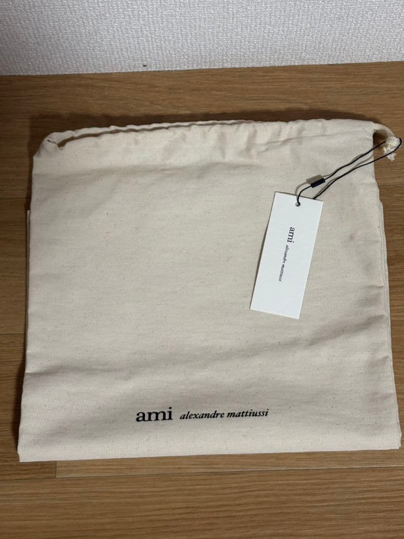 ami ウール グレー マフラー フリンジ付き