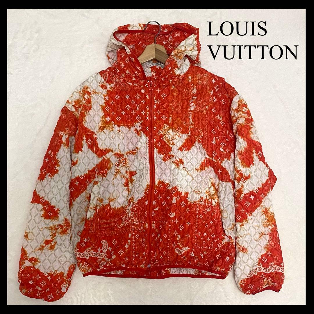 ルイヴィトン 22AW モノグラム バンダナ ブリーチ加工 タイダイ オレンジ