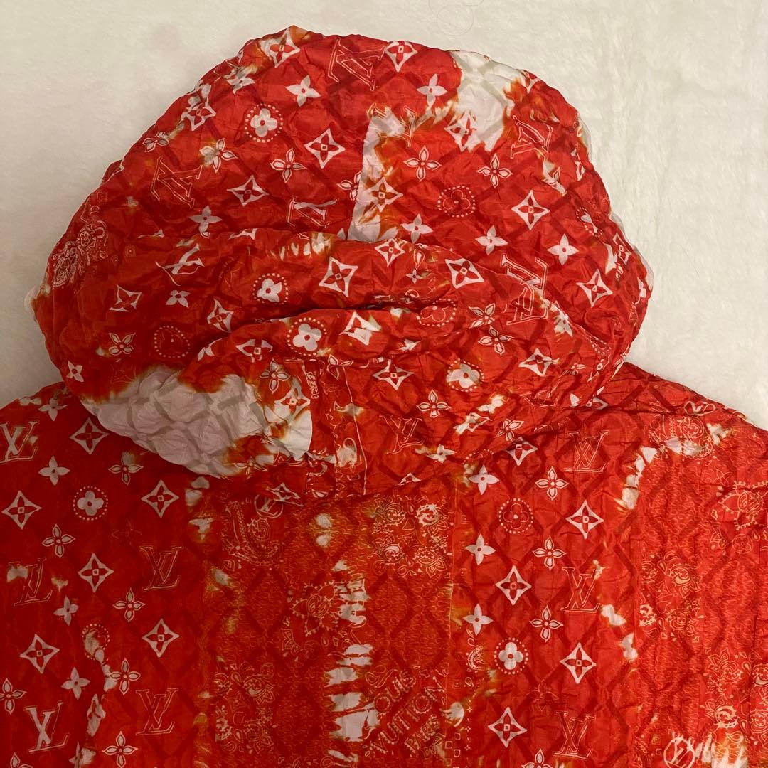 ルイヴィトン 22AW モノグラム バンダナ ブリーチ加工 タイダイ オレンジ