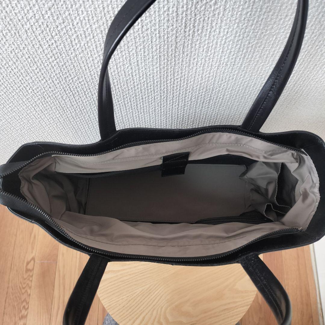 ユナイテッドアローズグリーンレーベル　レザートートバッグ　黒　ブラック　本革