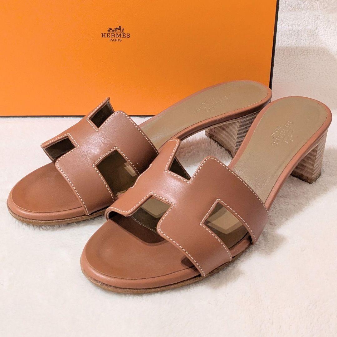 【ふーまゆさん専用】エルメス　サンダル　オラン　ブラウン　23cm　本革