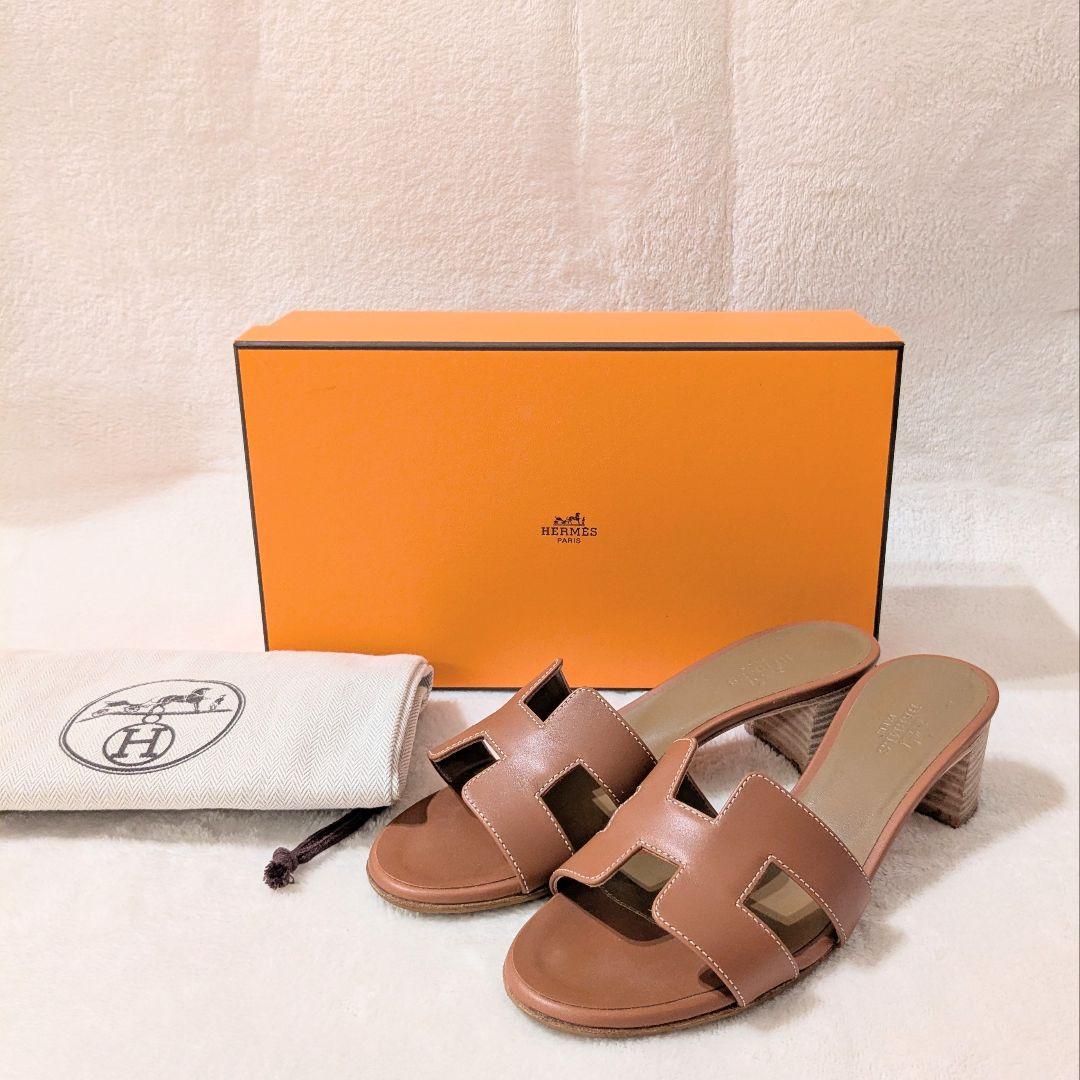 【ふーまゆさん専用】エルメス　サンダル　オラン　ブラウン　23cm　本革
