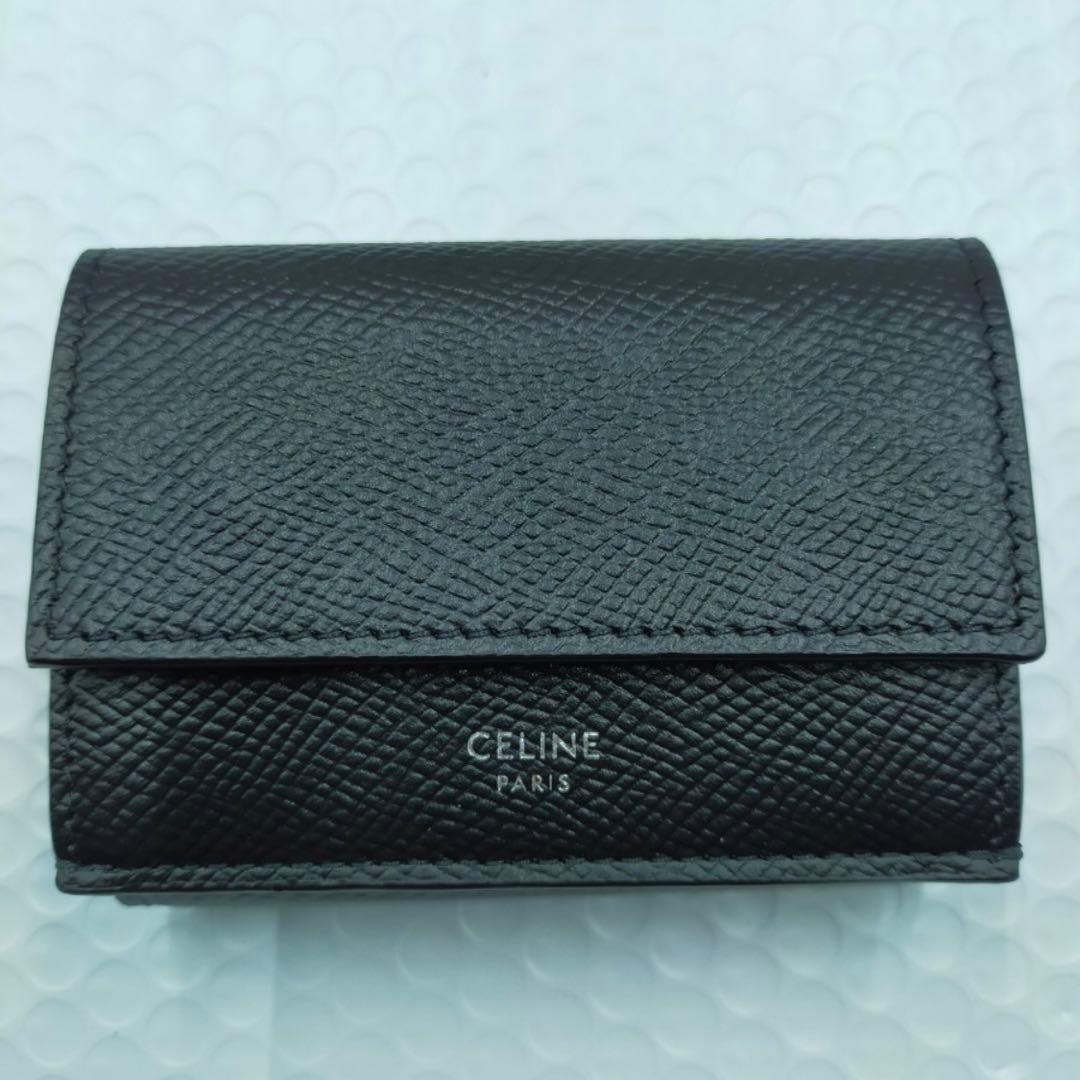 celine 財布　ウォレット　付属品完備　三つ折り財布　ブラック