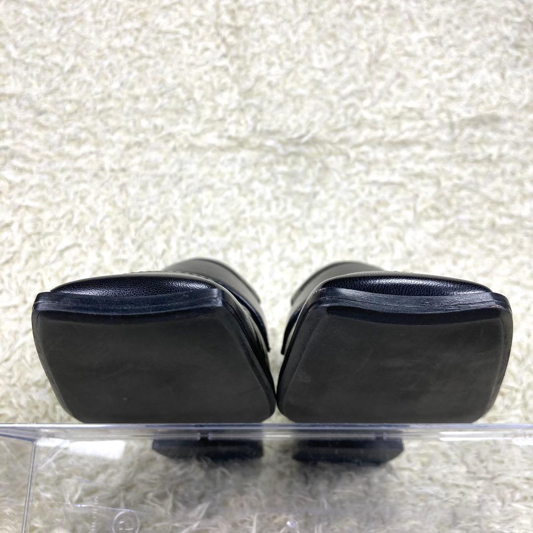 『未使用級』ファビオルスコーニ ローファー スクエアトゥ ブラック レザー 37