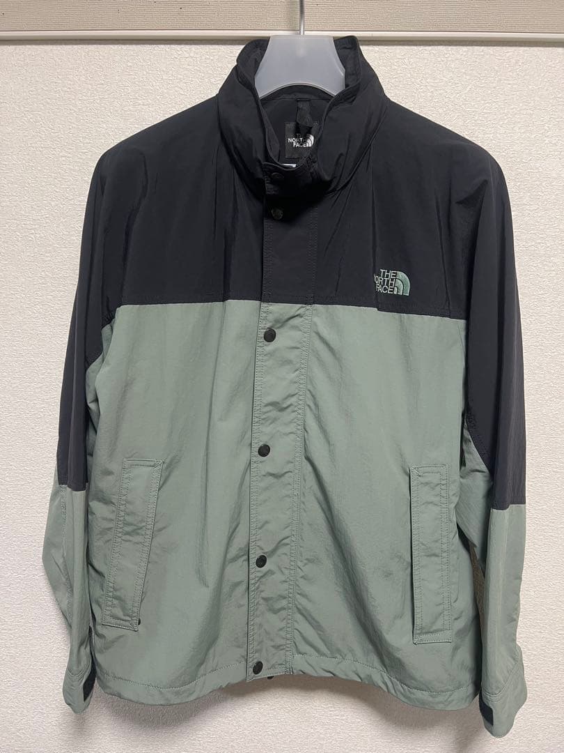 【美品】THE NORTH FACE ハイドレナウィンドジャケット 黒/グリーン