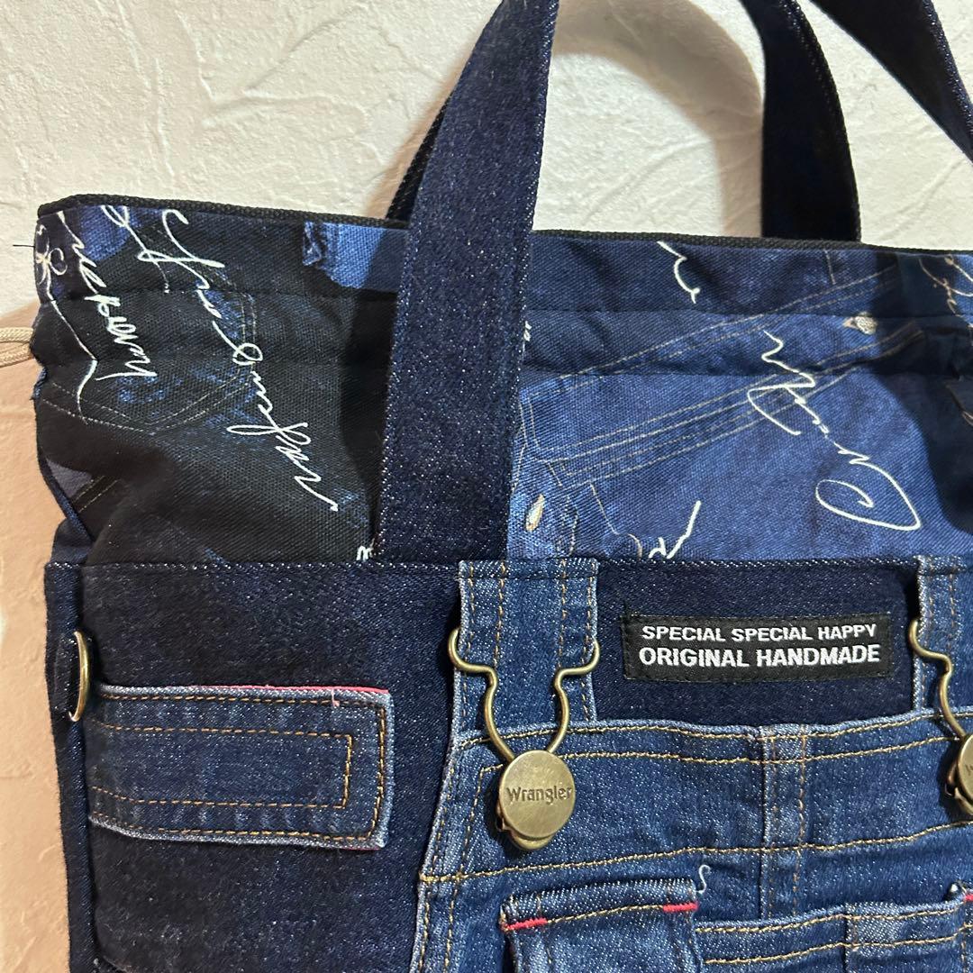 専用★デニムリメイク 巾着バッグ　トートバッグ　オーバーオール
