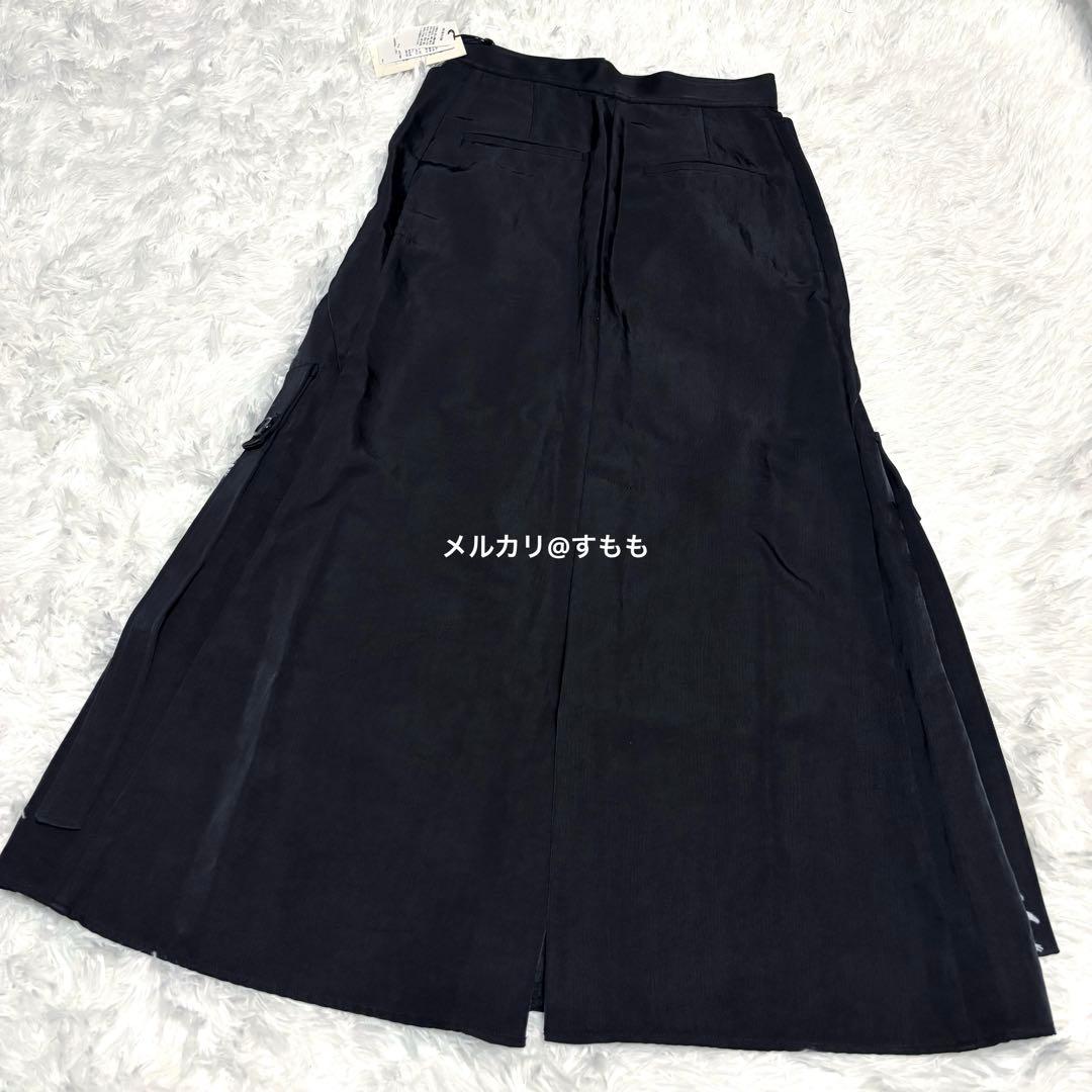 栃木県製 パブリックトウキョウ ダブルスリットスカート 黒 無地 現行完売カラー