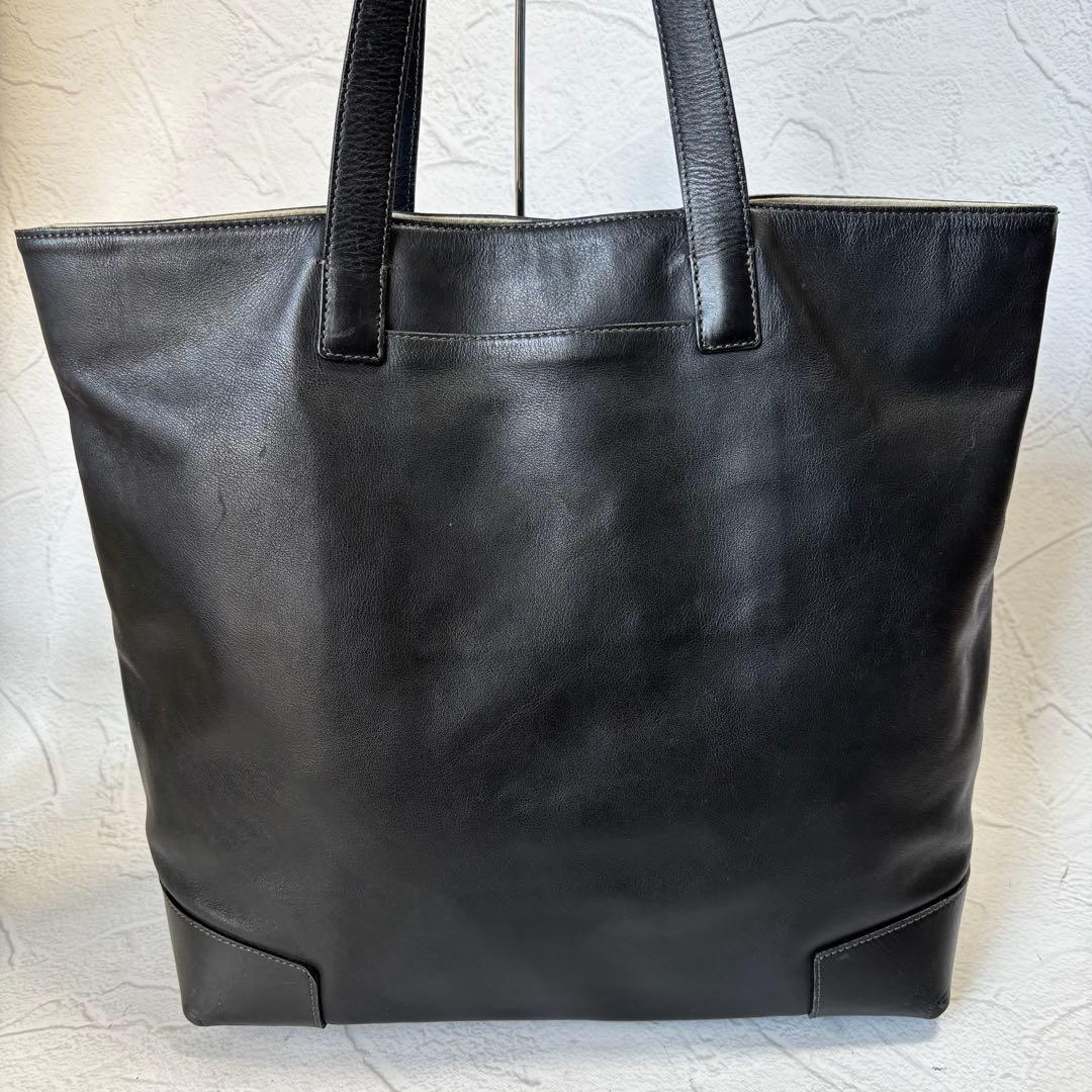 【A4収納可】マーガレットハウエル トートバッグ 本革 ブラック 肩掛け可