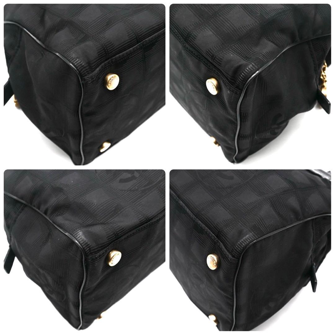 シャネル ニュートラベルライン ブラック ナイロン ハンドバッグ ココチャーム