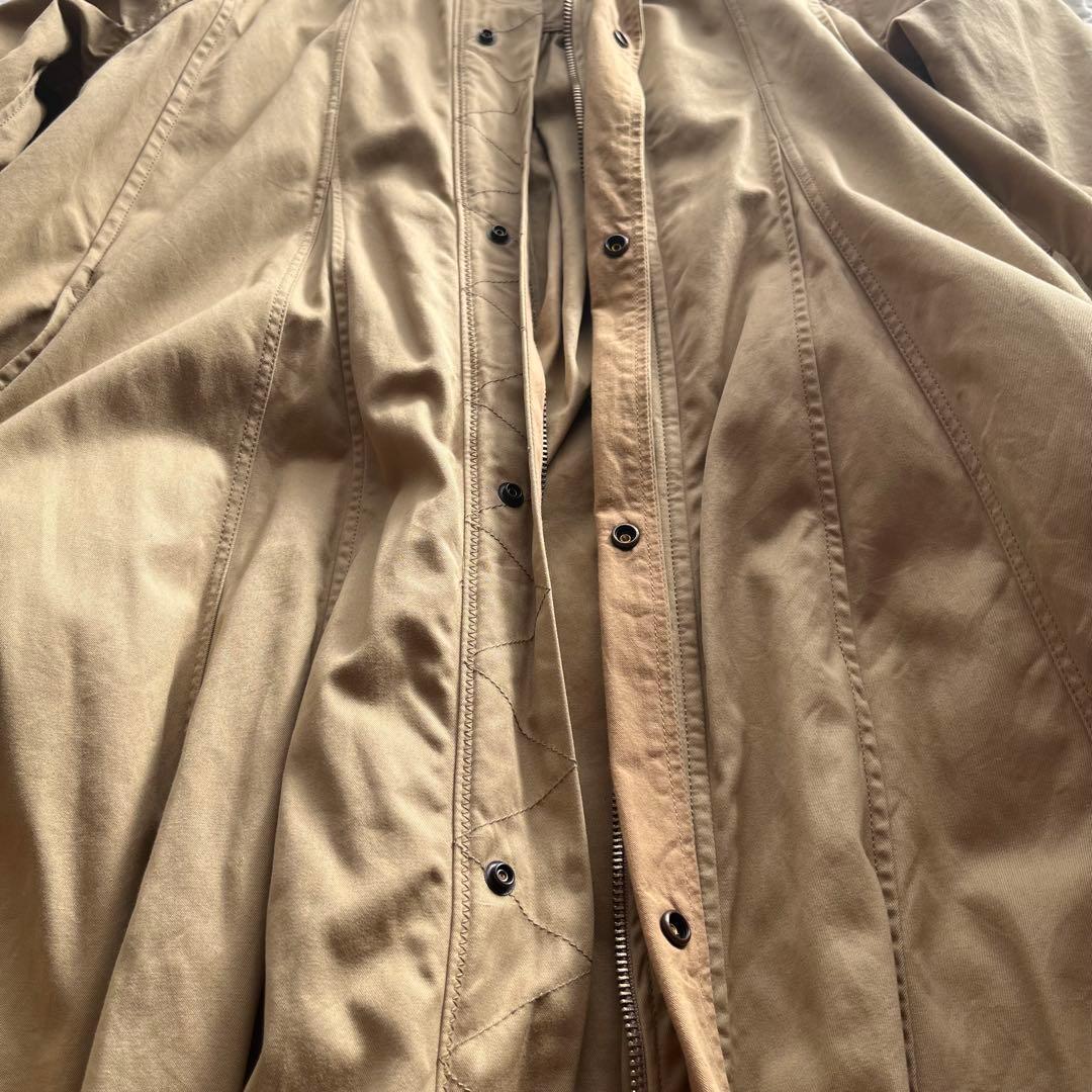 kapital 襟 コーデュロイ ジップアップ ロングコート ベージュ