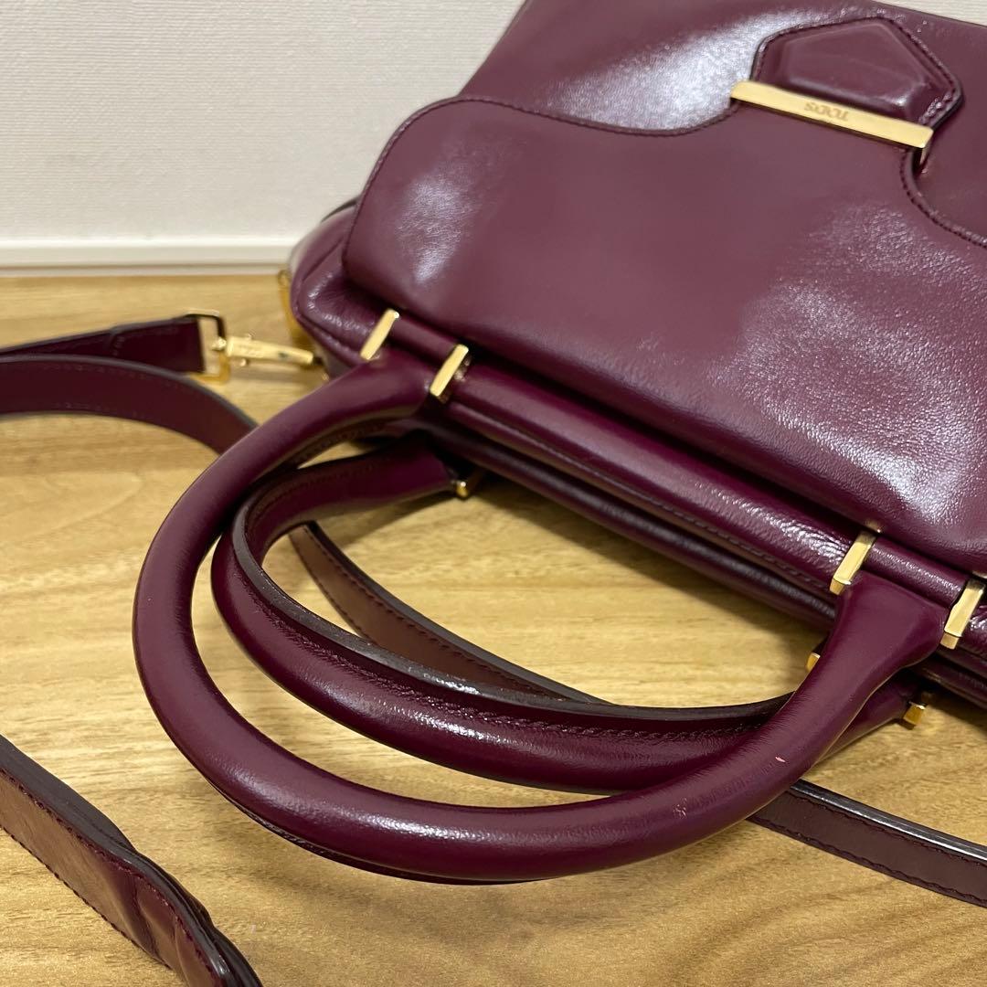《極美品》TOD’S （トッズ）レザー ハンドバッグ パープル系