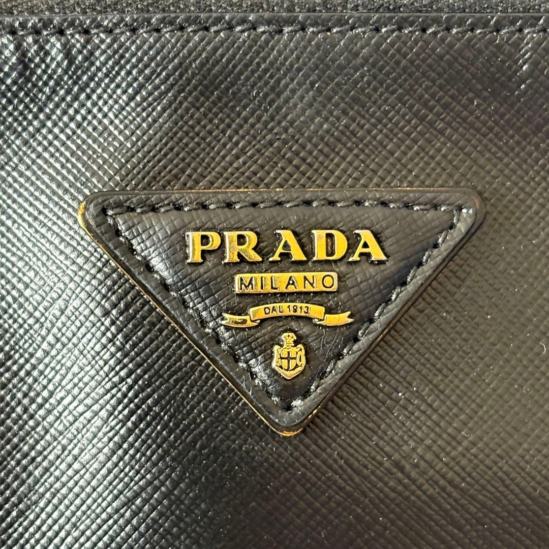 PRADAサフィアーノLUX2WAY黒ゴールド金具BN1801 ギャランティ付き