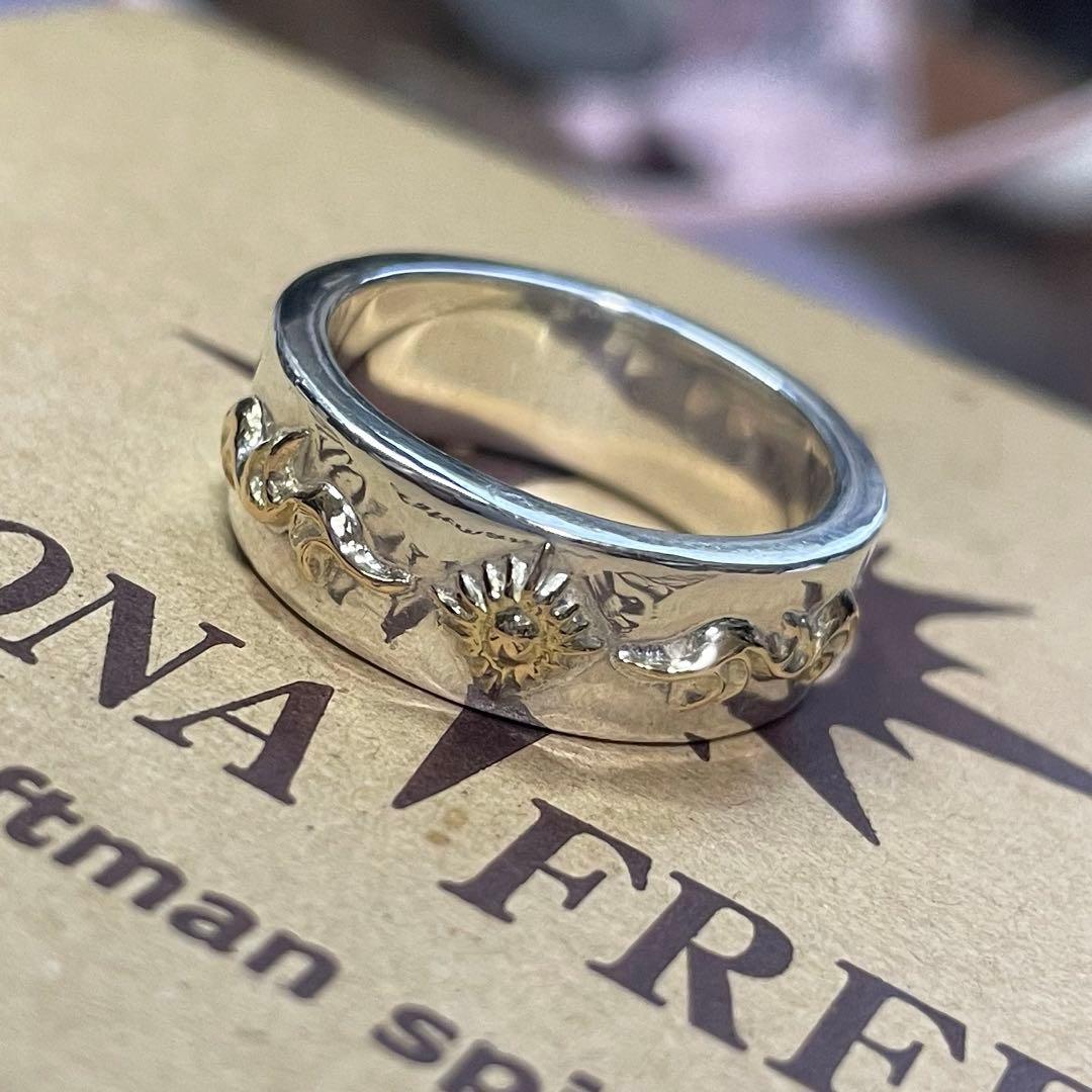 k18 リング　17 ゴールド　アリゾナフリーダム　指輪　浮き彫り　唐草　k18