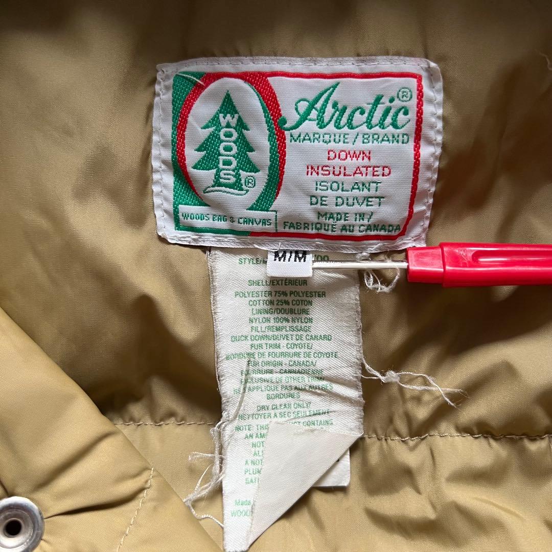 希少80's WOODS ARCTIC DOWN JACKET リアルファー　M