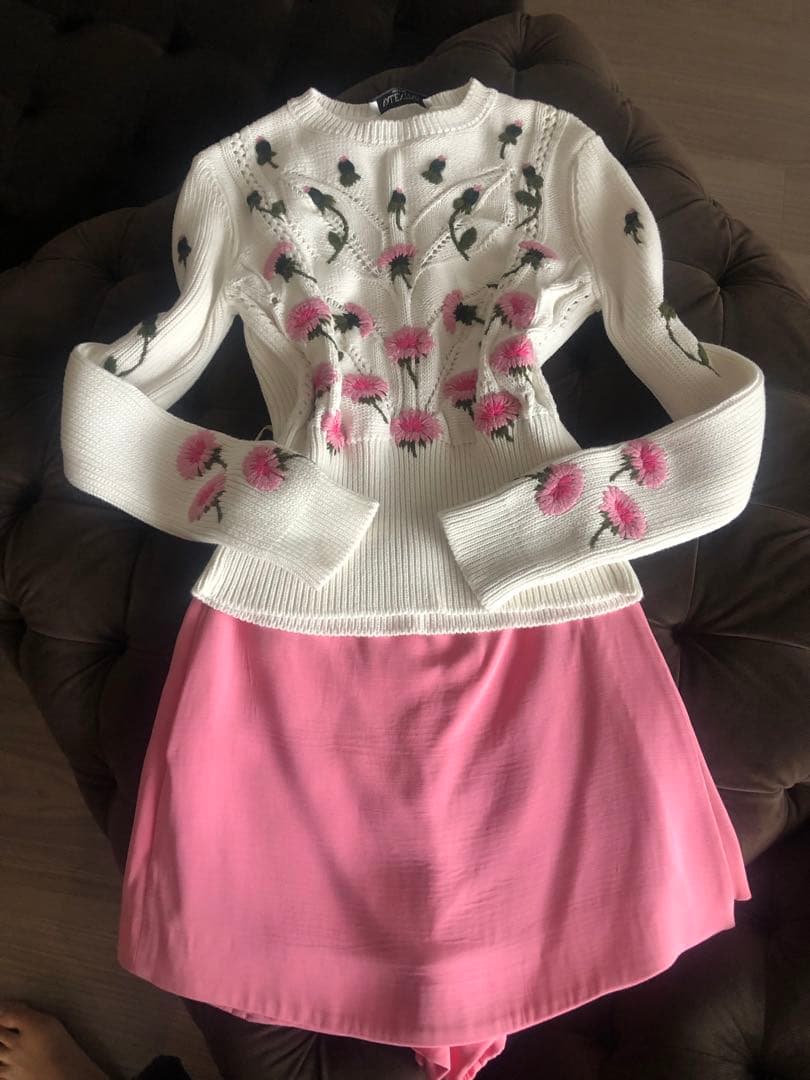 VALENTINO★ヴァレンティノ★エンブロイダーリーフローラル ニット★