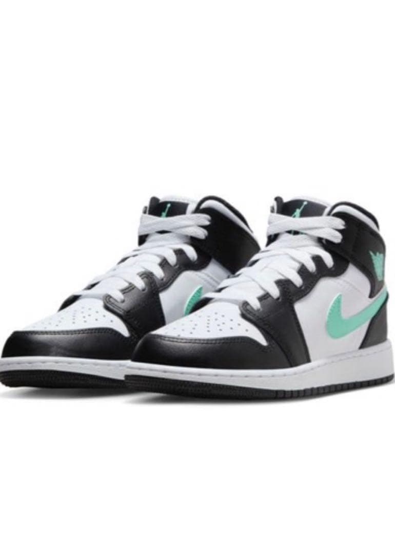 Nike Air Jordan 1 Mid ホワイト/ブラック/ミントグリーン
