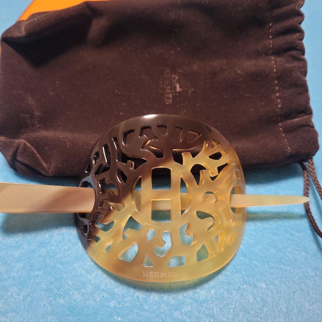 HERMES 【新品未使用】バッファローホーン　ヘアアクセサリー　かんざし
