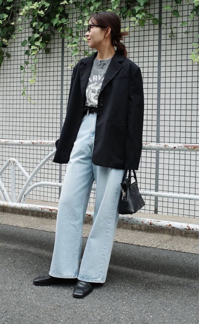 ワイドルーズジーンズ ライトブルー M long