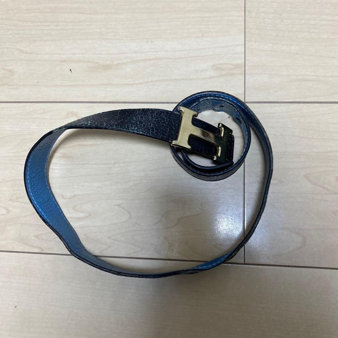 エルメス　H型ゴールドバックル レザーベルト